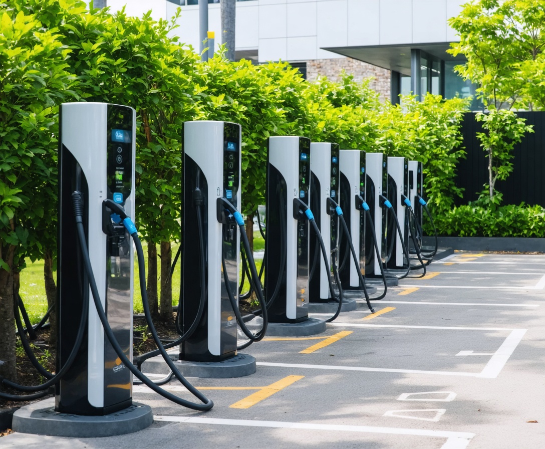 Modern EV charging stations
