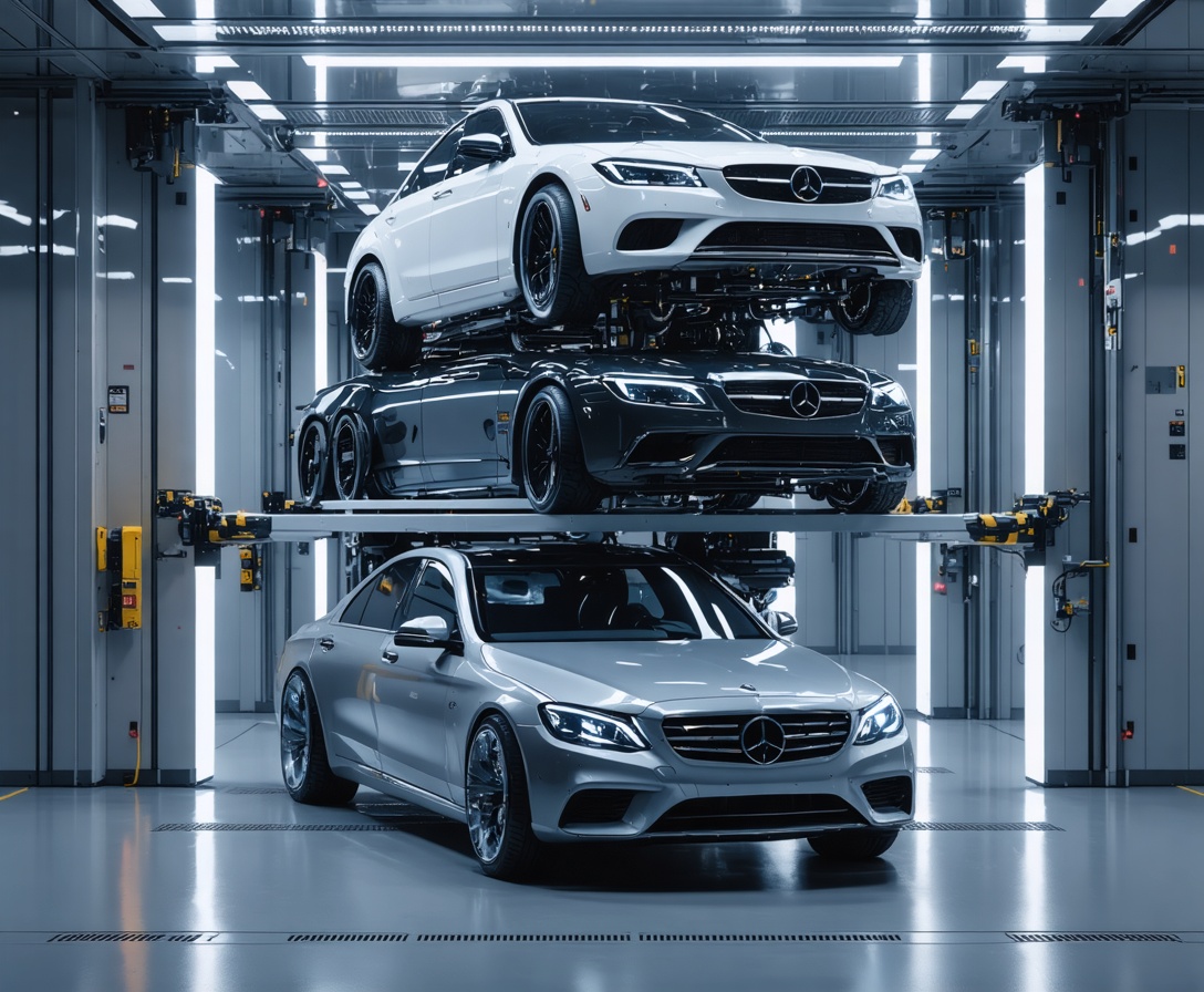 Automated robotic parking system with cars moving on mechanical platforms